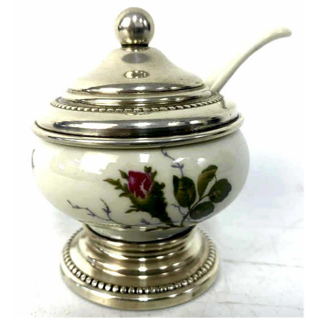 Rosenthal German Porcelain Sterling Siver Mustard Pot (1 of 4)