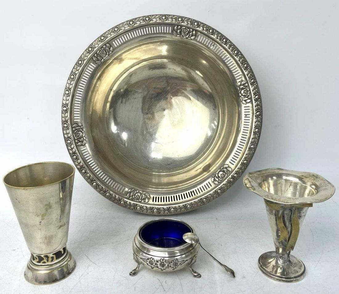 Sterling Silver Bowl Along w/ Salt Bowl & Others (1 of 6)