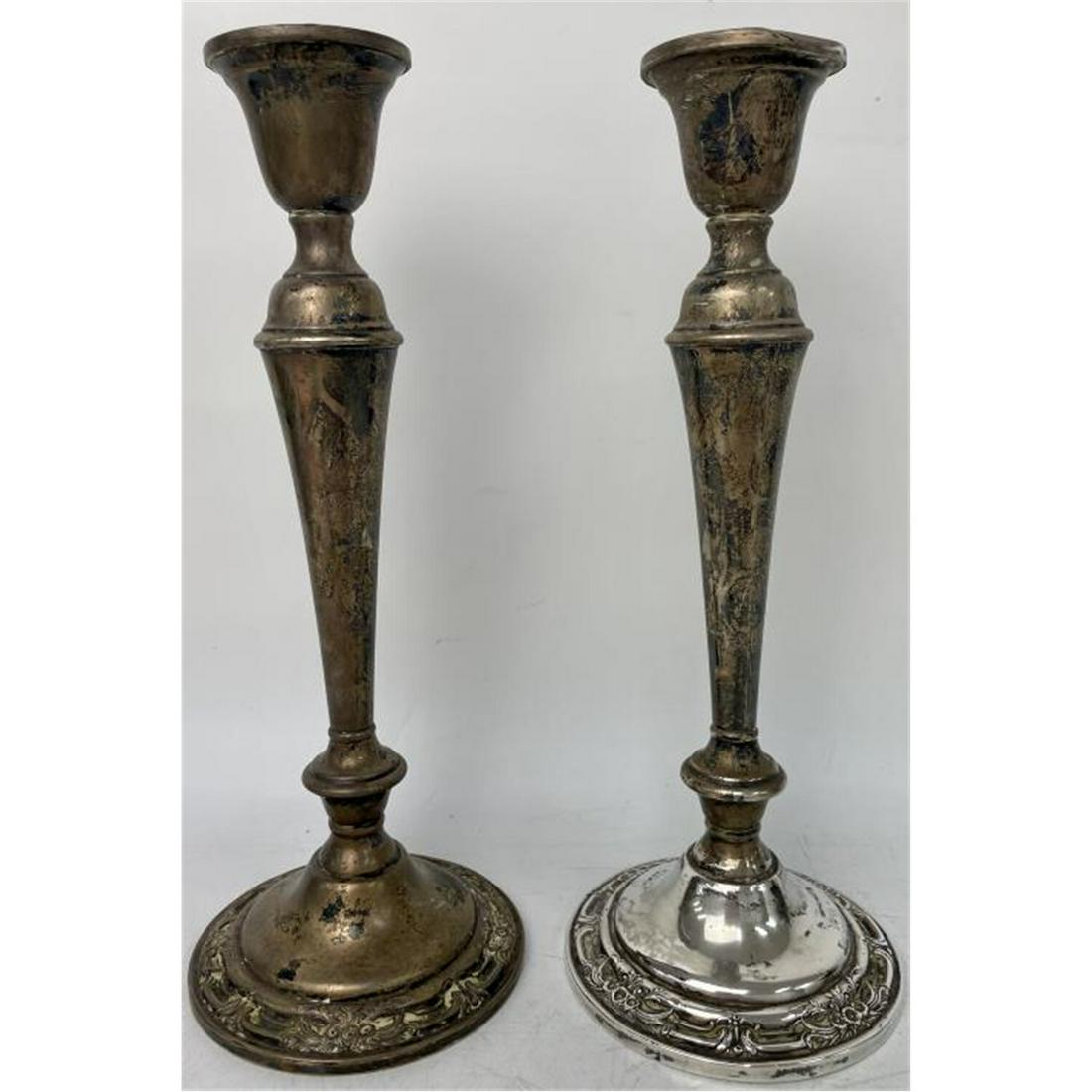 Pair International Silver Candlesticks, Weighted (1 of 2)