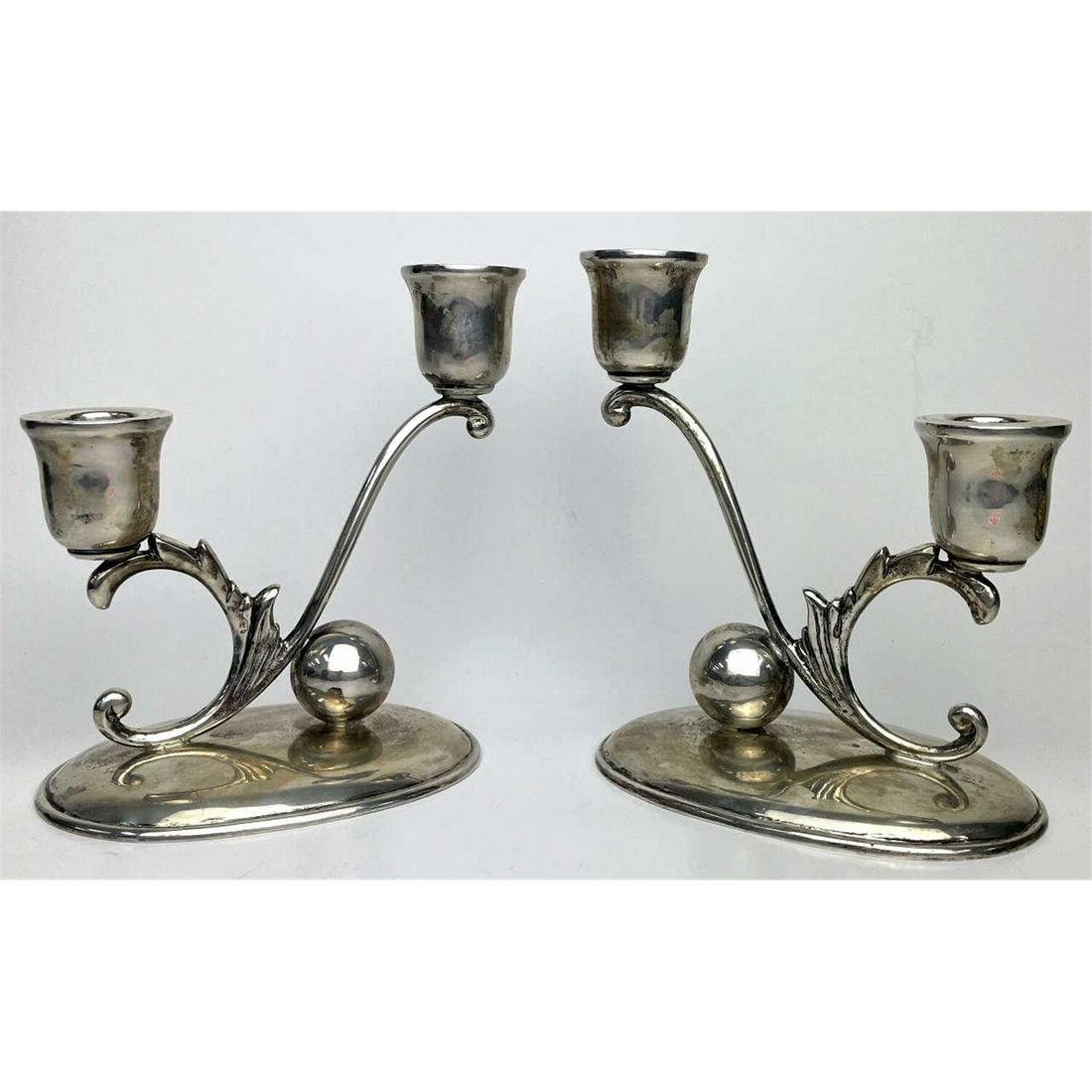 Pair Sterling Silver "Zurita" Mexican Candlesticks (1 of 2)