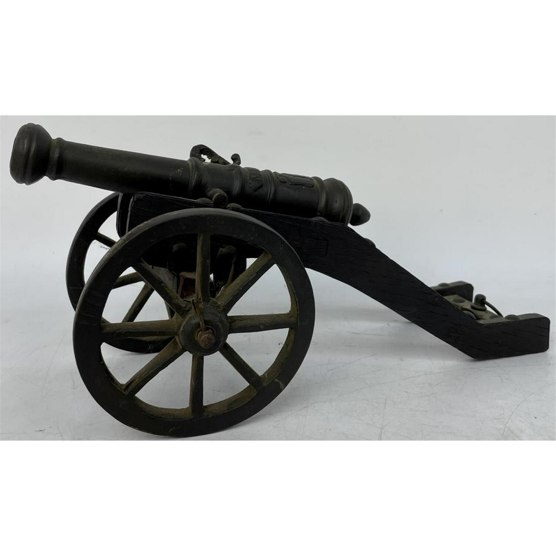 Antique Bronze Cannon w/ Wood Mounts. (1 of 2)