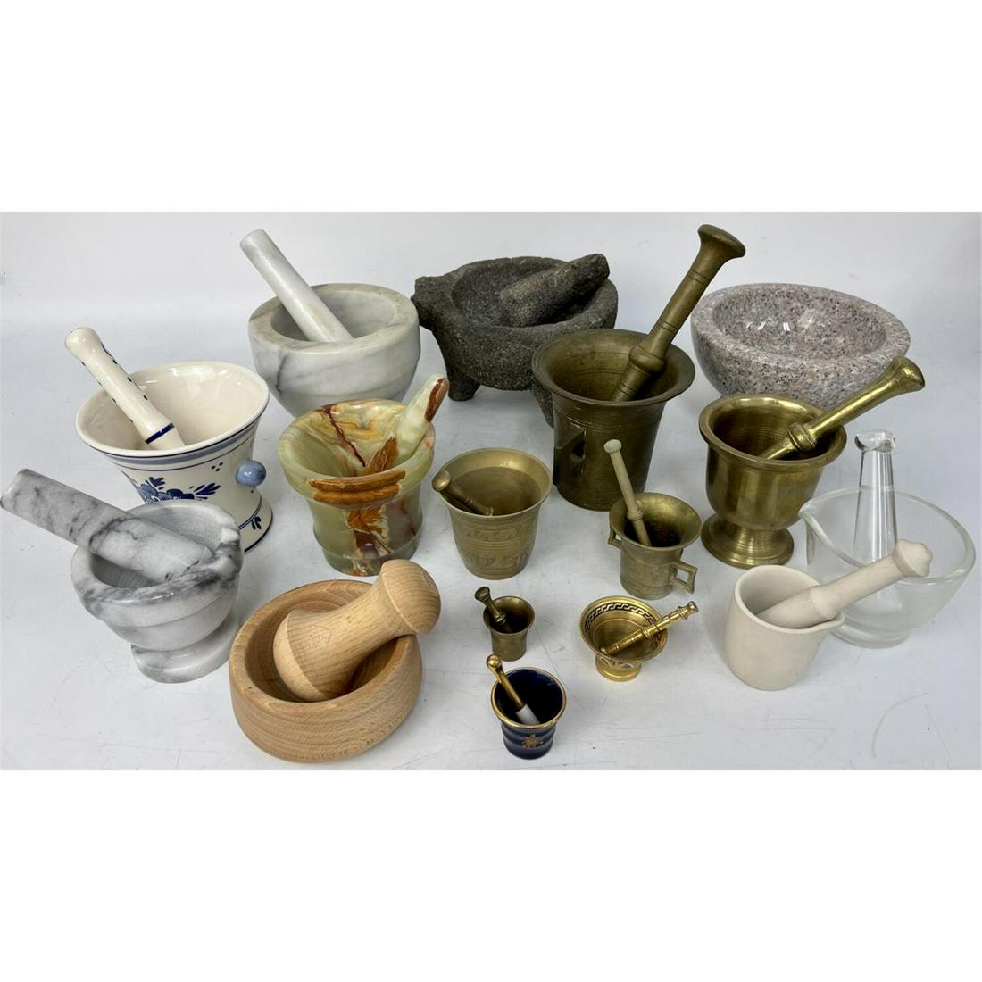 Large Lot of Pharmacy & Kitchen Mortar & Pestles (1 of 1)