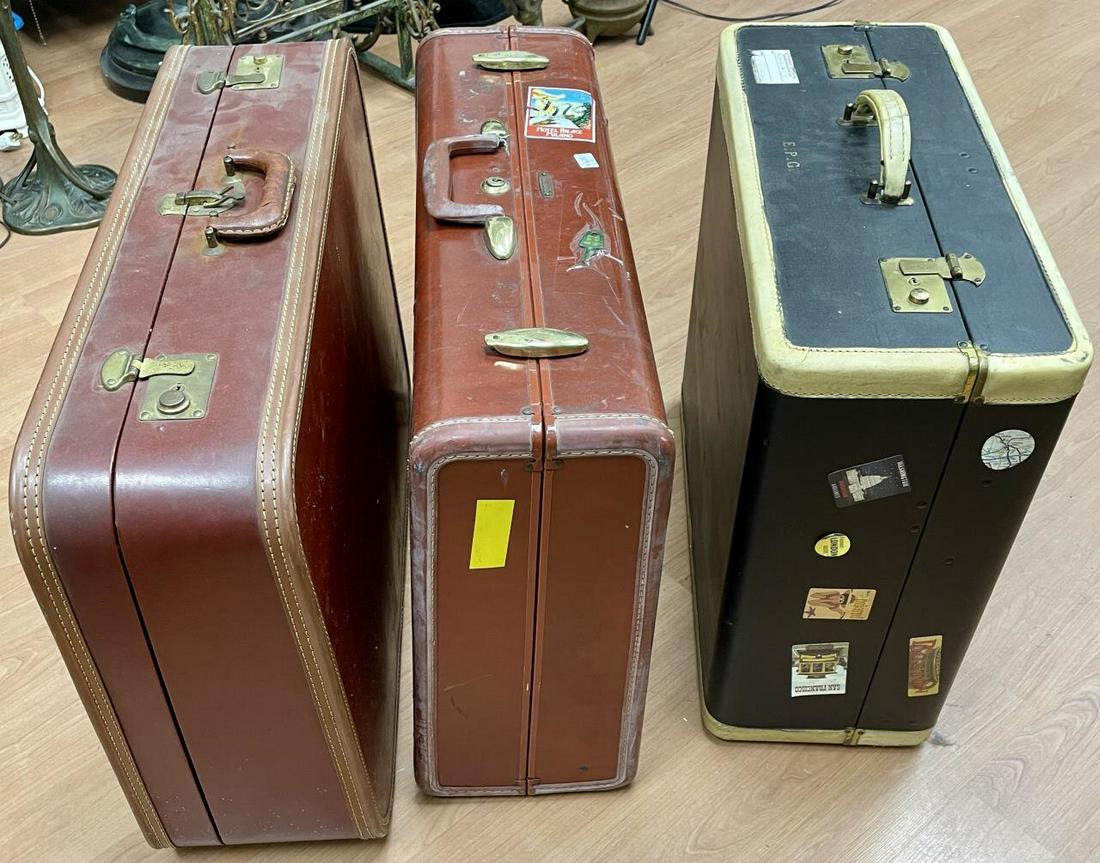 Lot of 3 Mid Century Hard Suitcases,1 Samsonite (1 of 1)