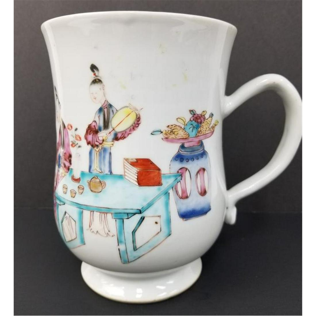 Chinese Export Hand Painted Porcelain Large Mug (1 of 7)