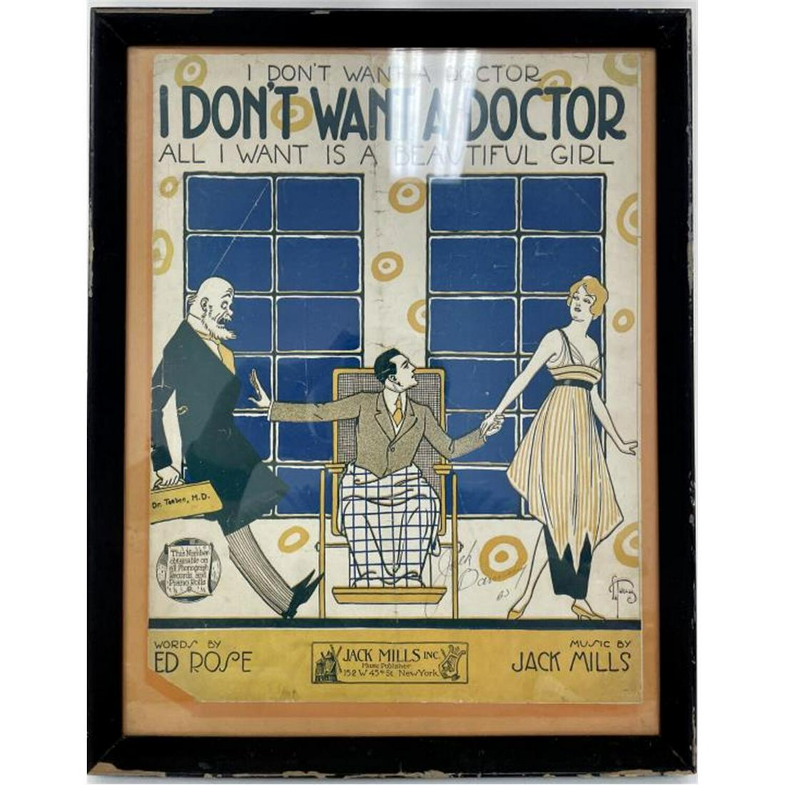 Signed Original Music Sheet "I Don't Want a Doctor (1 of 1)