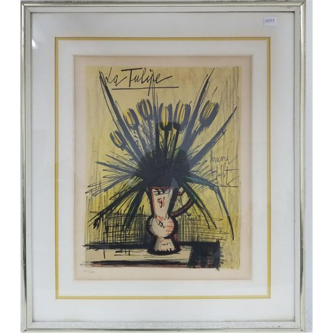 Vintage Lithograph by Bernard Buffet, "La Tulipe" (1 of 5)