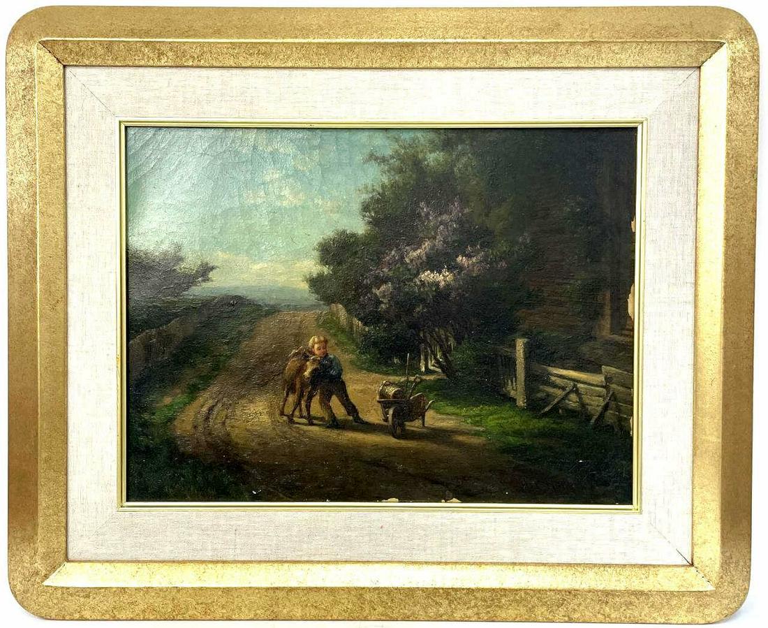 Painting, Oil on Canvas. J.P. Hodgson 19th C. (1 of 3)