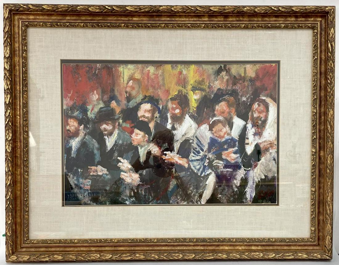Large Judaica Painting, Mixed Media on Paper (1 of 3)