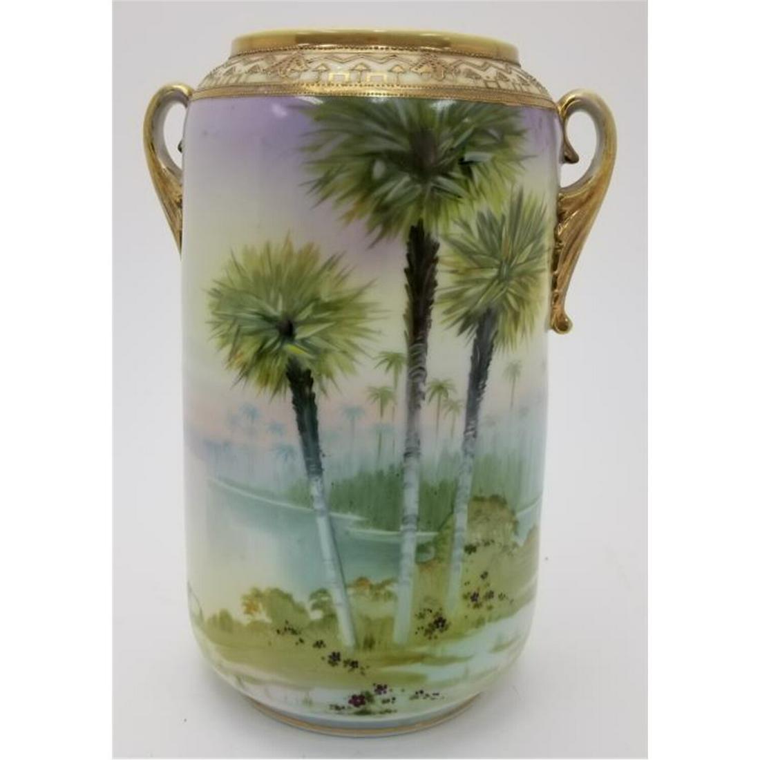 Antique Nippon "Morimura" Noritake 2 Handle Vase (1 of 4)