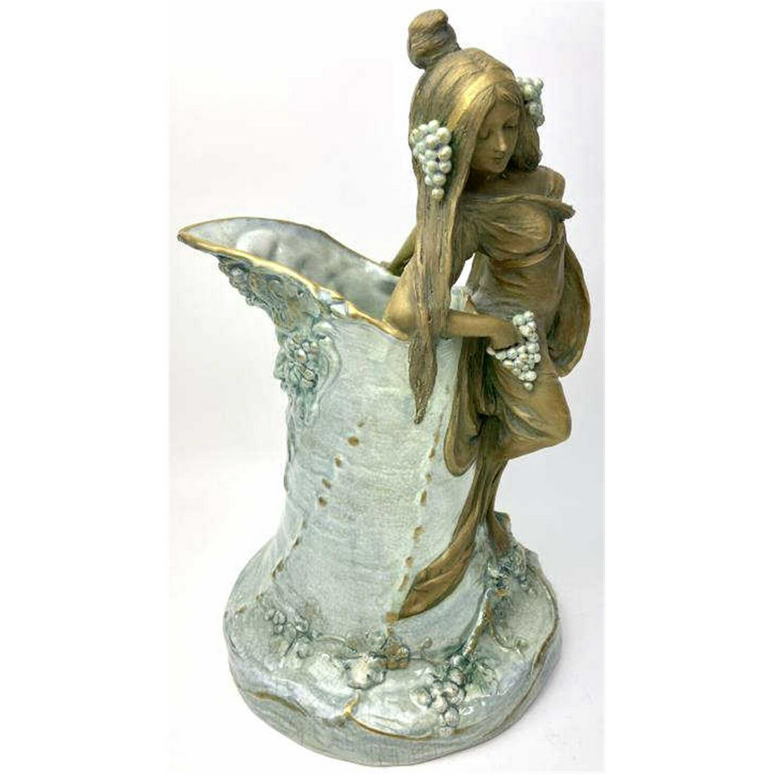 Art Nouveau Turn-Wien Pottery Figural Pitcher (1 of 4)