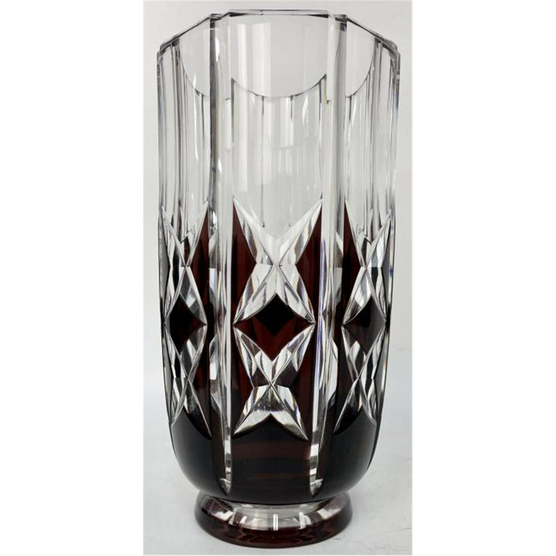 Val St. Lambert Cut to Clear Crystal Vase (1 of 4)