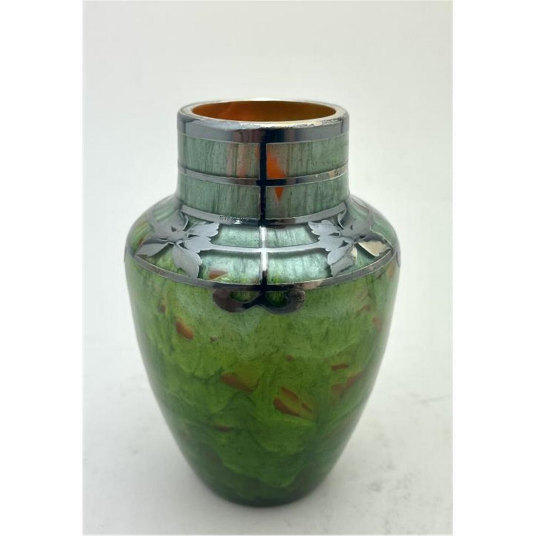 Loetz Titania Silver Mounted Art Glass Vase (1 of 3)