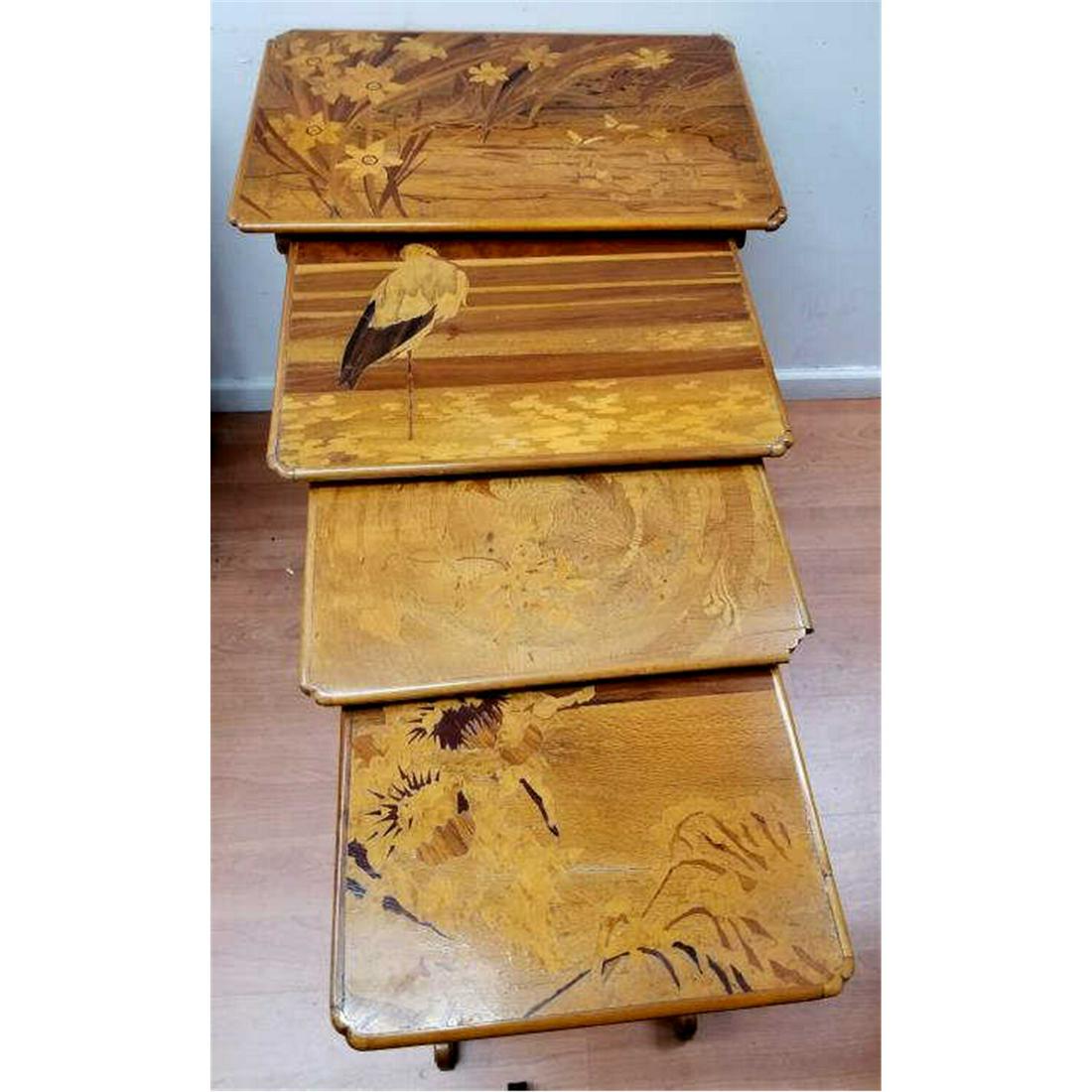 Galle Set of Four Stacking Wood Tables (1 of 7)