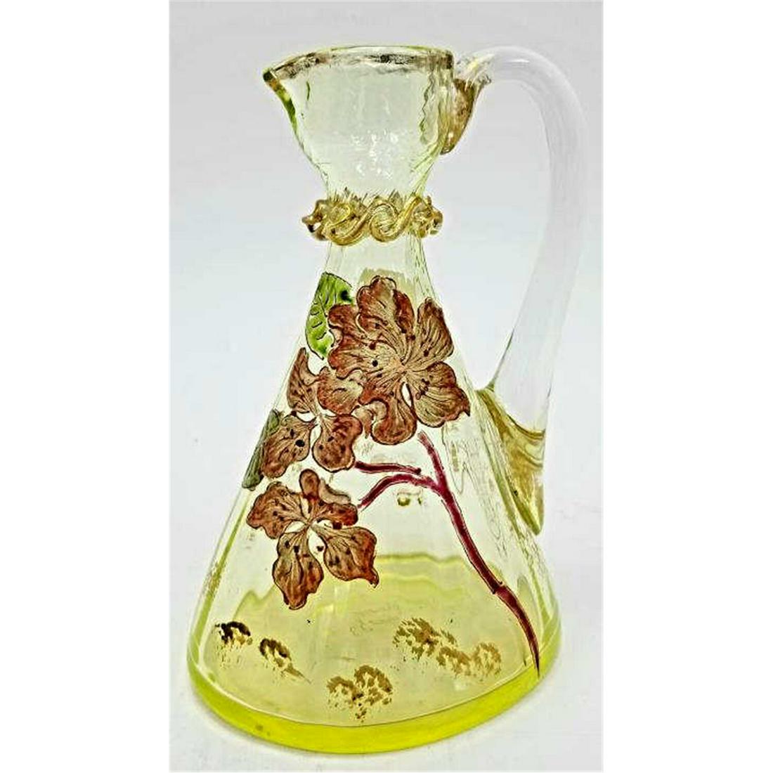 Emile Galle Enameled Art Glass Pitcher (1 of 6)