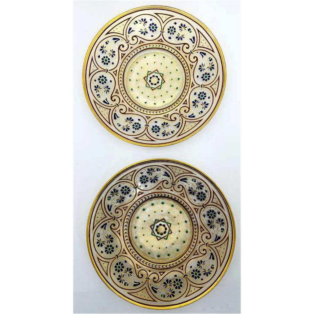 Pair of Islamic Lobmeyr Enameled Glass Plates (1 of 5)