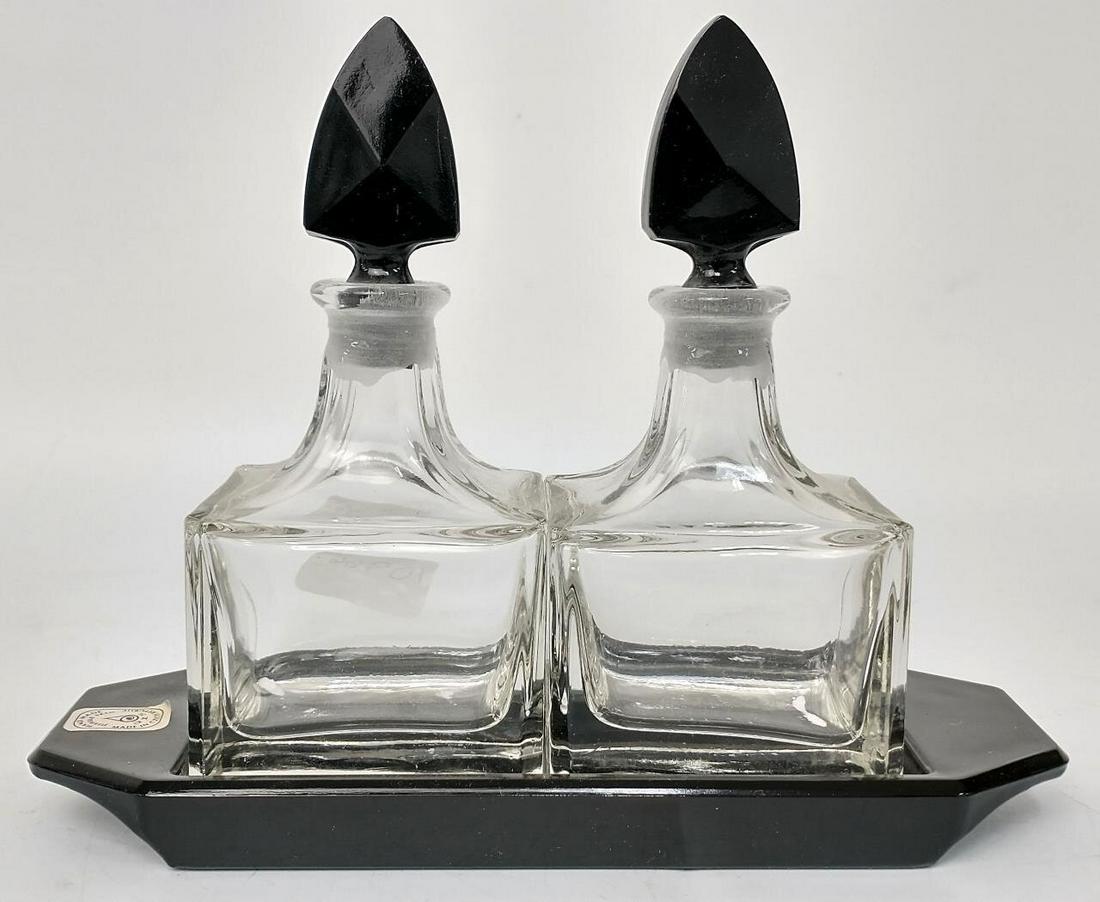 Pair Czechoslovakian Art Glass Perfume Bottles (1 of 4)
