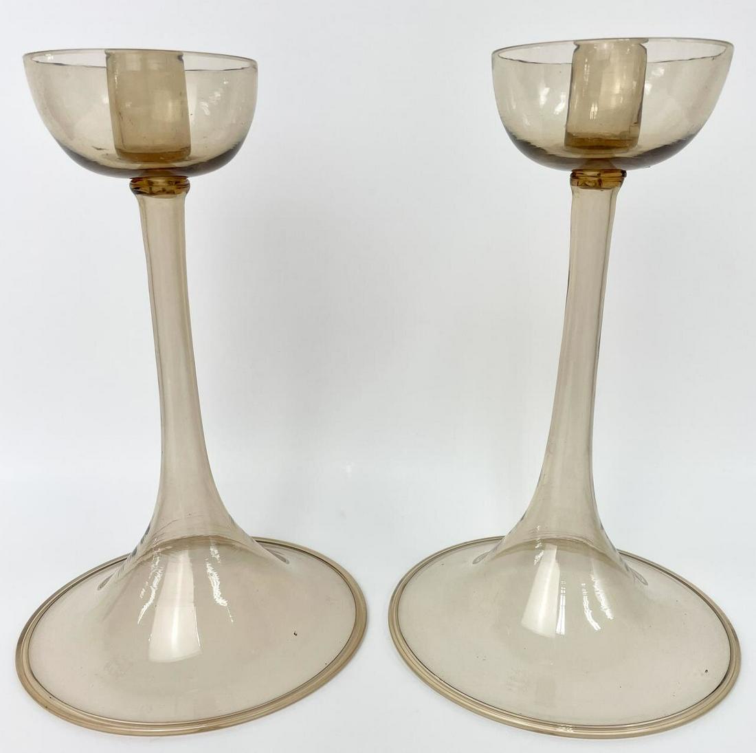 MCM Pair of Murano Venetian Glass Candlesticks (1 of 4)