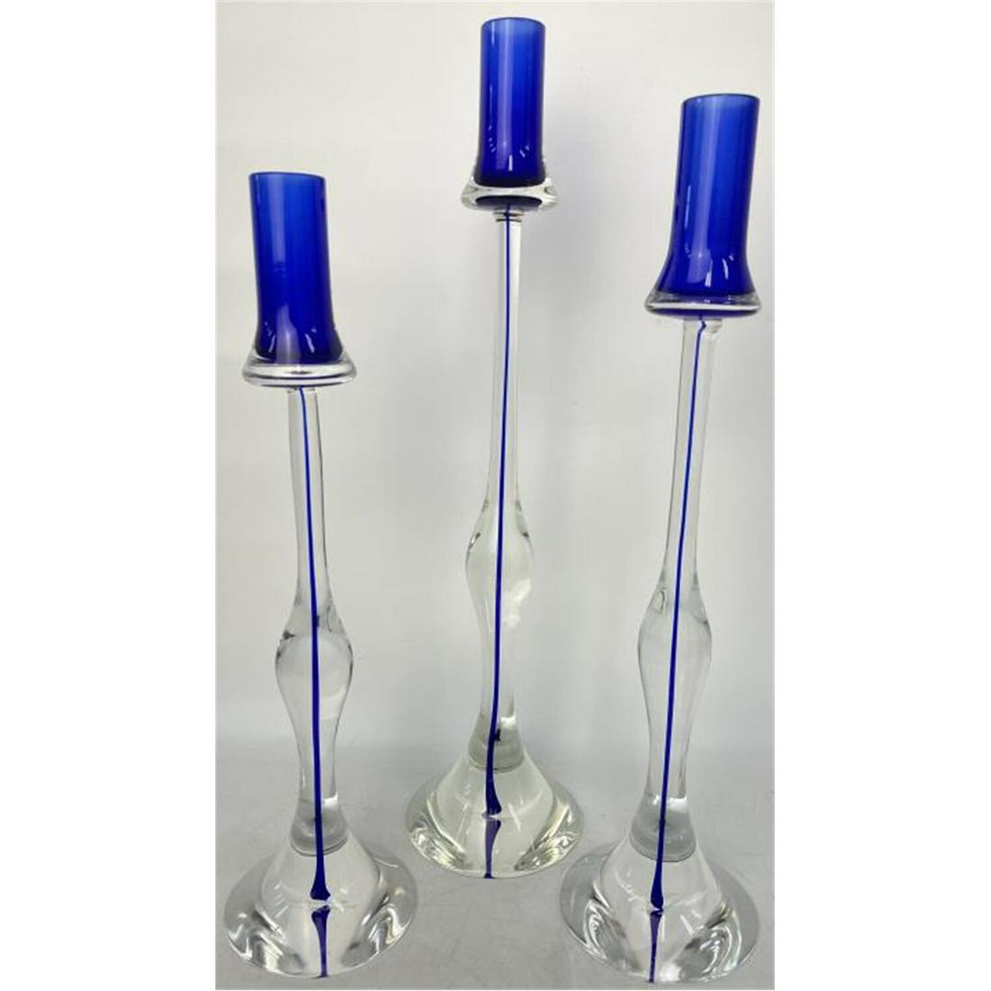 3 Glass Candlesticks- Gino Cenedese, Murano Italy (1 of 3)