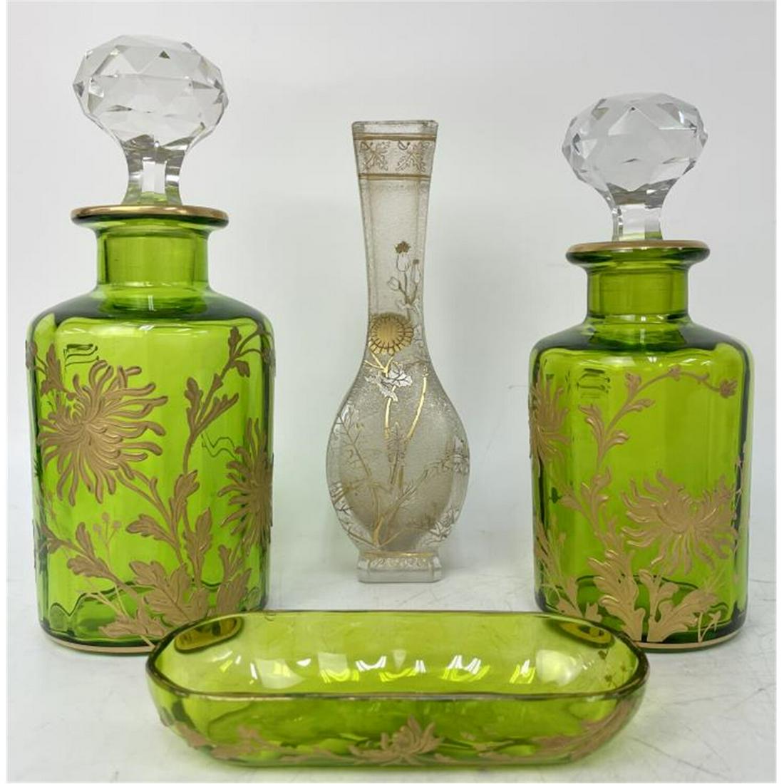 4 Pieces Vintage Glass Items- Cologne Bottles, etc (1 of 2)