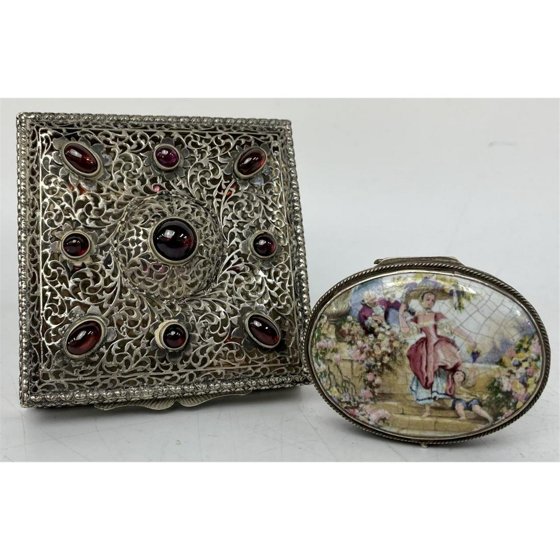 800 Silver Filigree Small Box/ Cabochons, 1 Other (1 of 6)