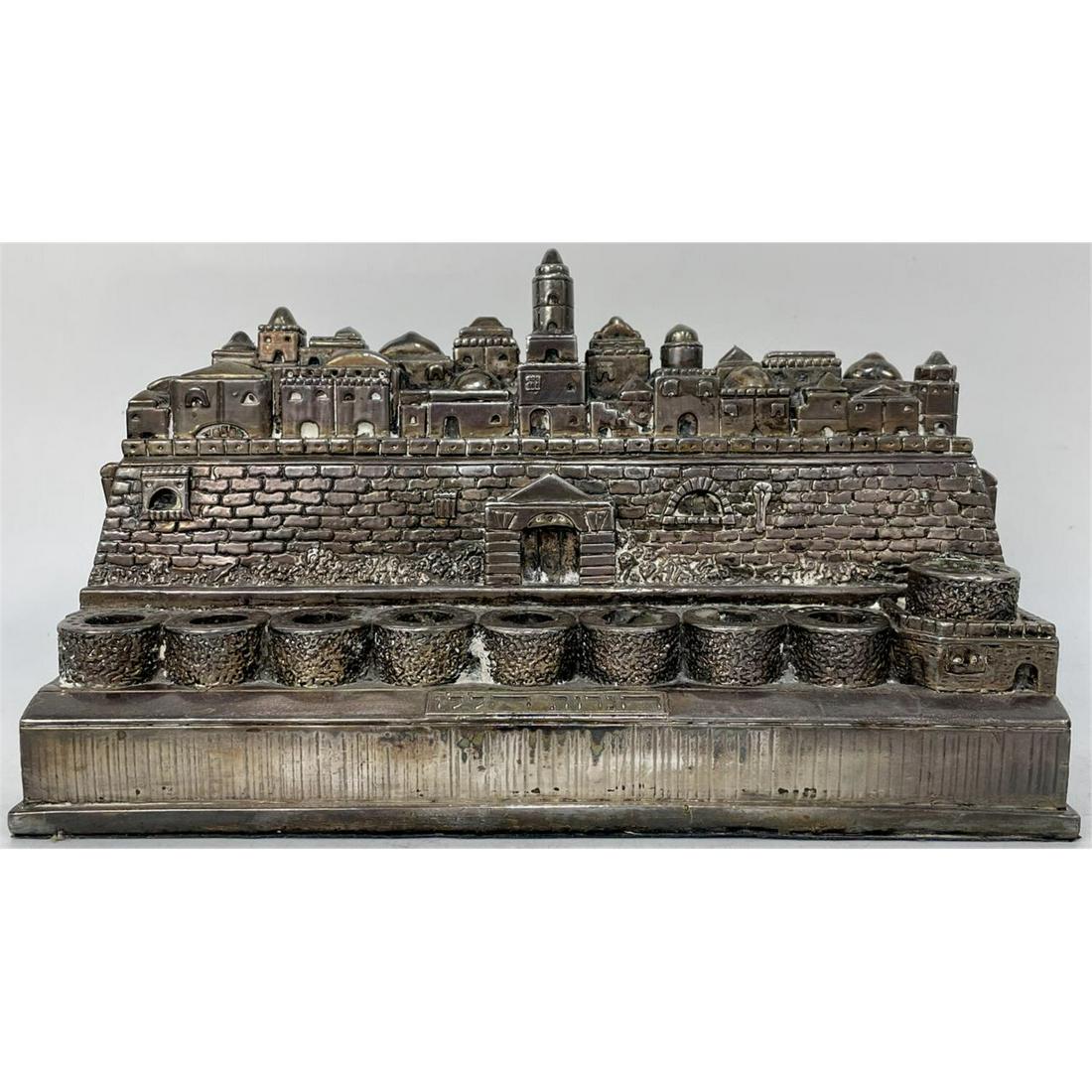 Vintage Judaica 925 Sterling Silver Clad Menorah (1 of 3)