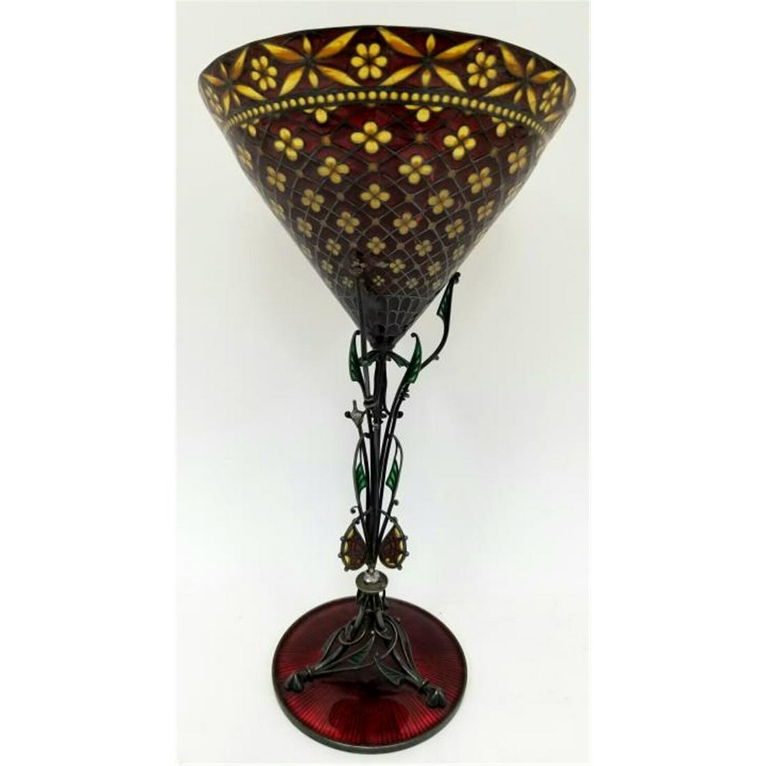 Rare Sterling Silver, Plique A Jour Enameled Vase (1 of 7)