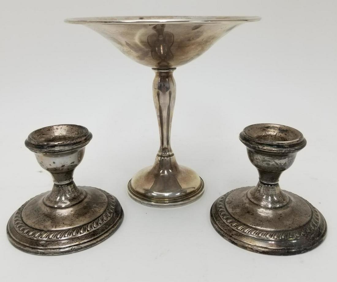 Lot of 3 Weighted Sterling Silver Items (1 of 2)