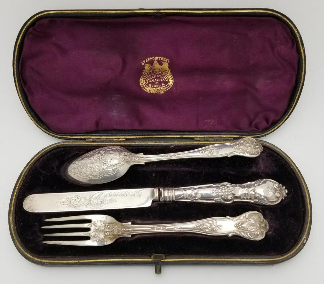 Antique Sterling Silver Knife, Spoon, and Fork (1 of 5)