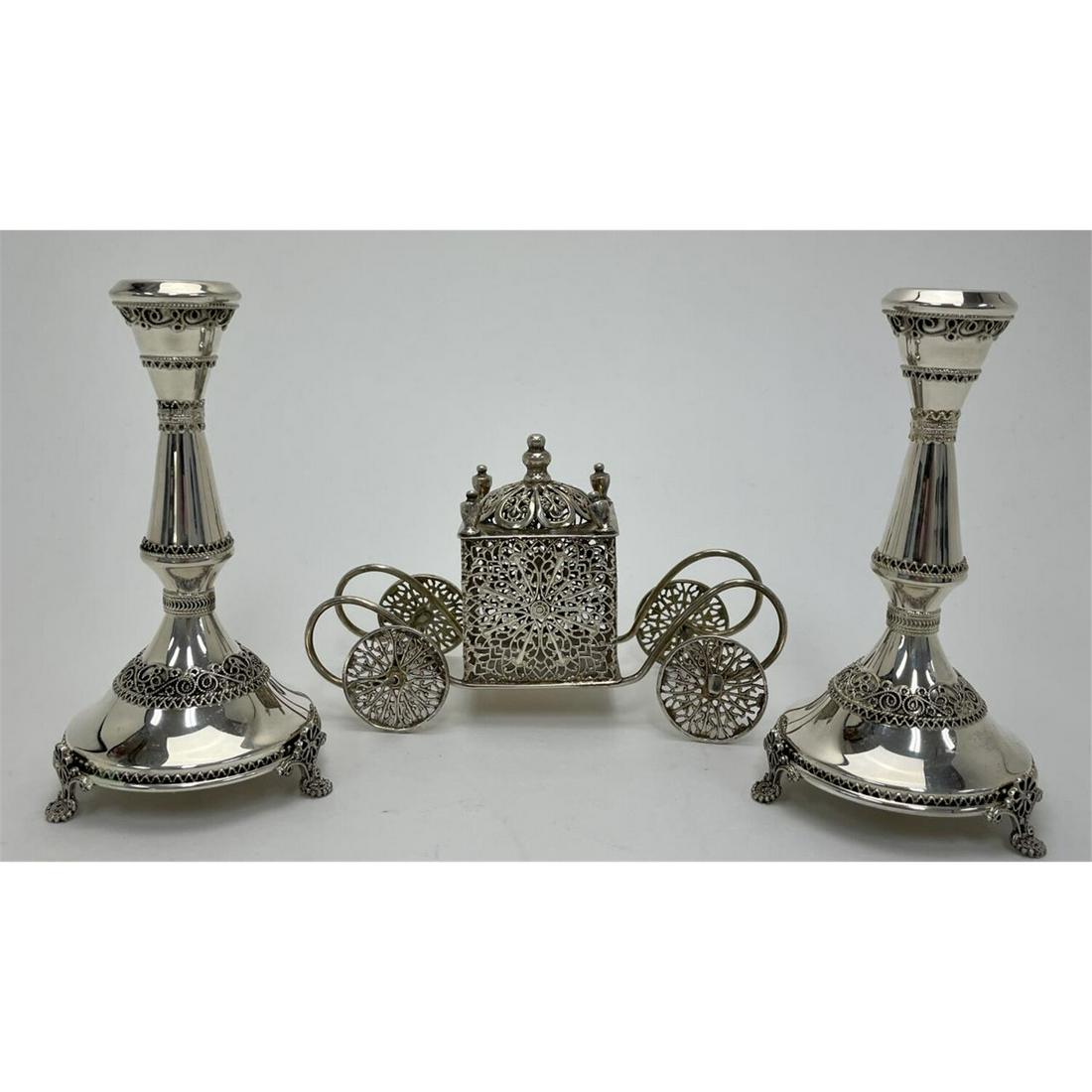 3 Piece Lot Judaica Sterling Silver Filigree Items (1 of 3)