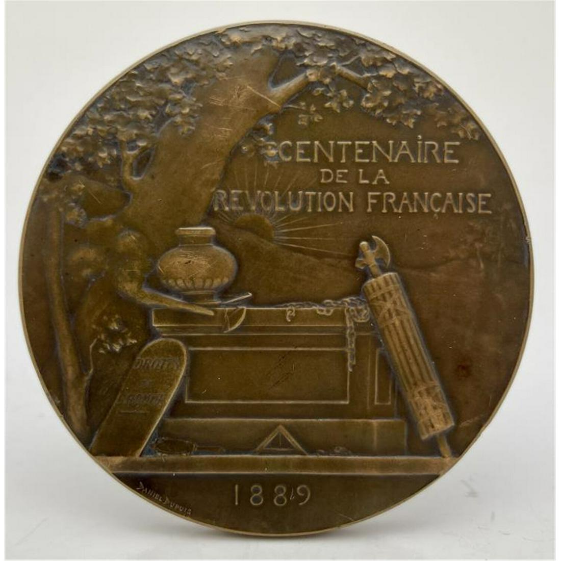Rare Antique French Bronze Plaque by Daniel Dupuis (1 of 3)