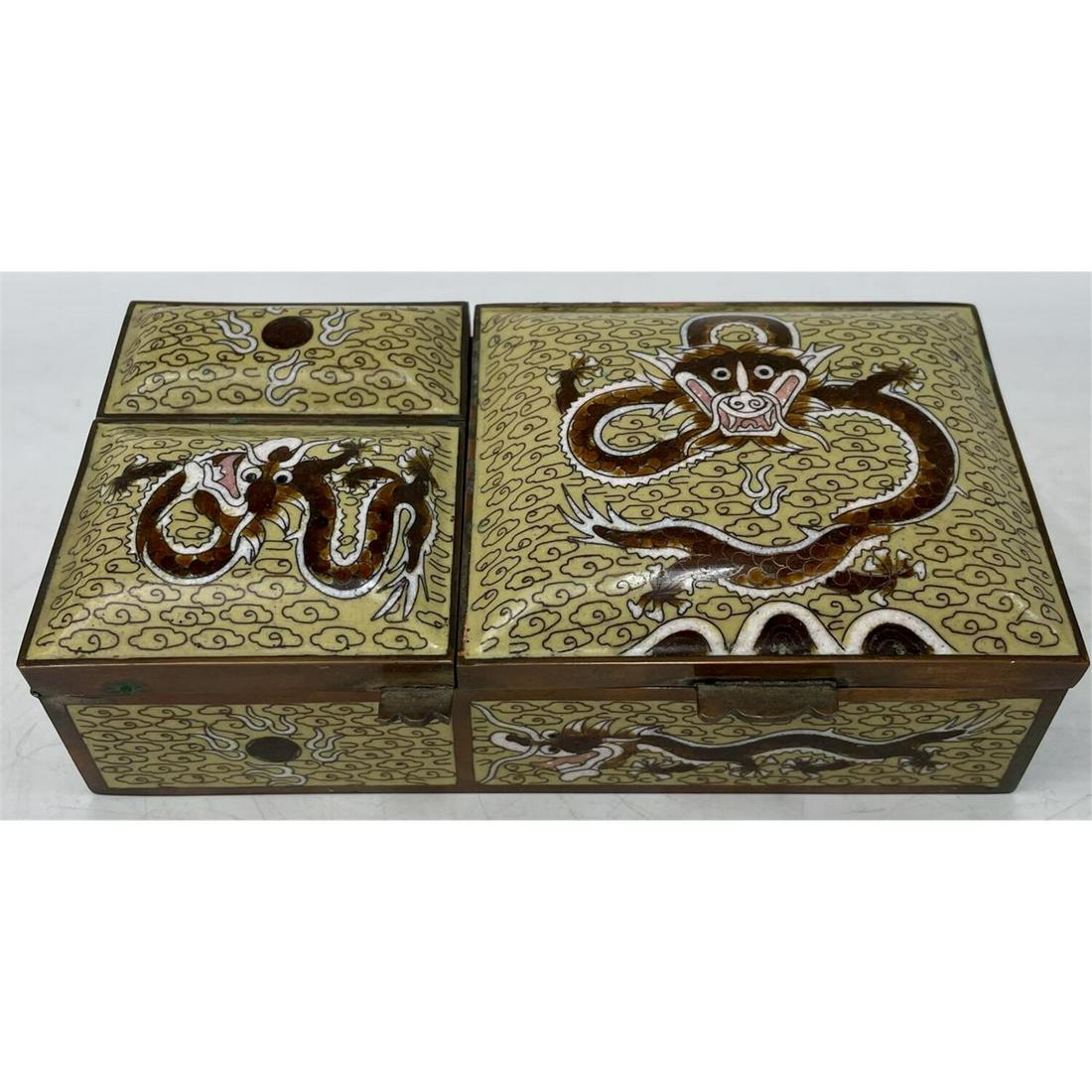 Old Chinese Cloisonne Scholars Box Dragon (1 of 3)