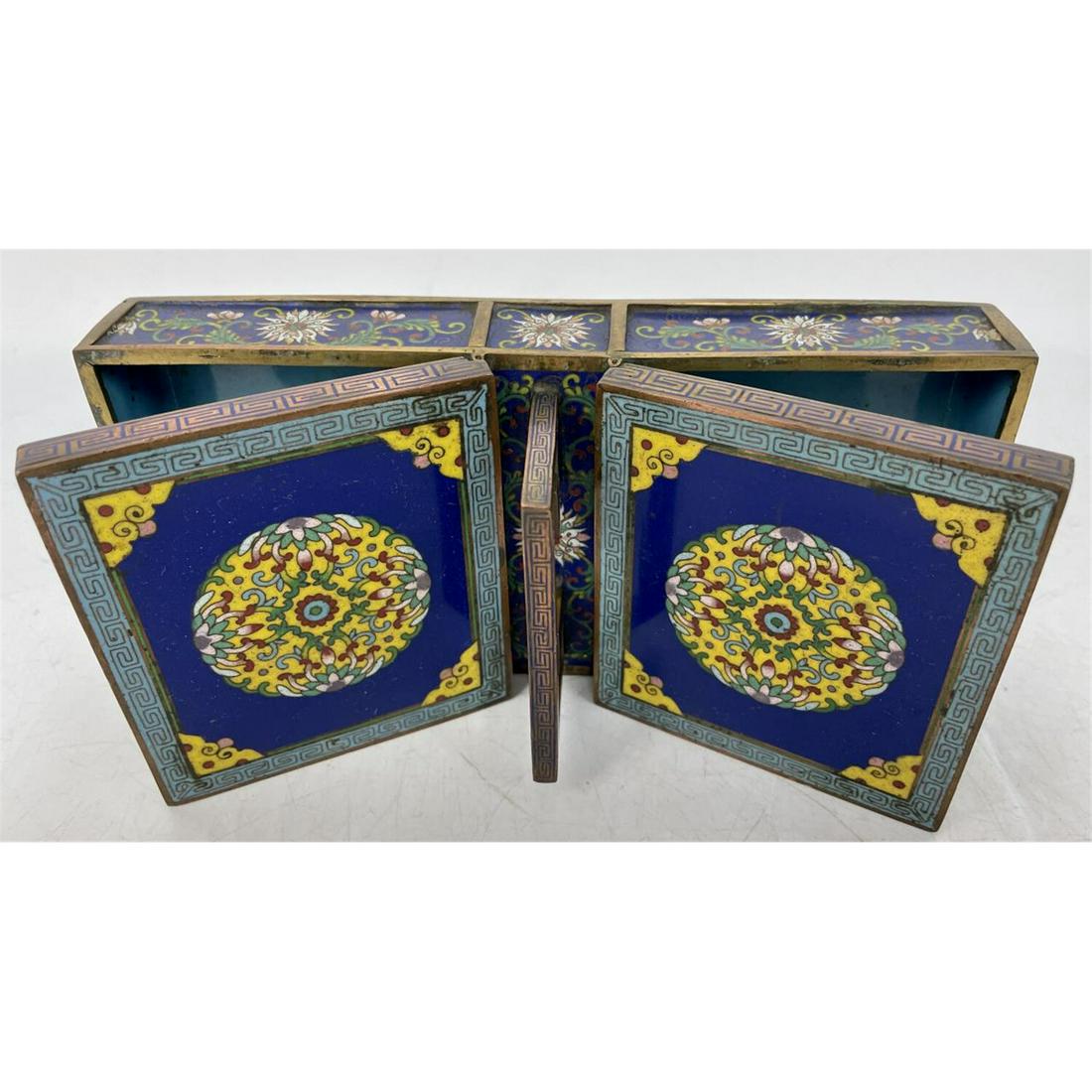 Old Chinese Double Sided Cloisonne Box Enameled (1 of 3)