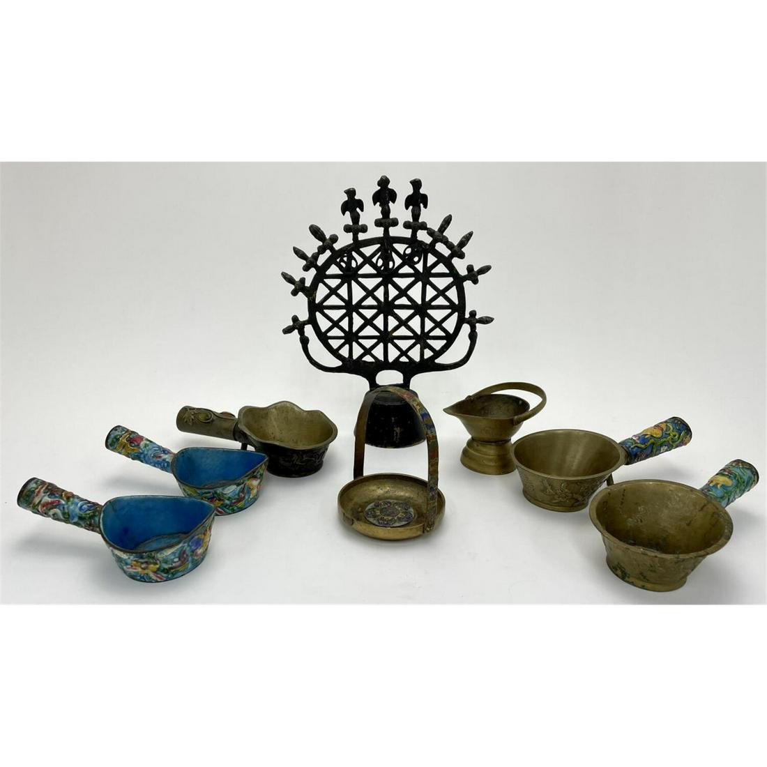 8 Piece Lot of Chinese Brass Items. (1 of 3)