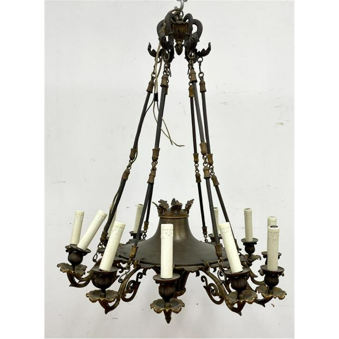 Antique Bronze Chandelier with 12 Lights (1 of 3)
