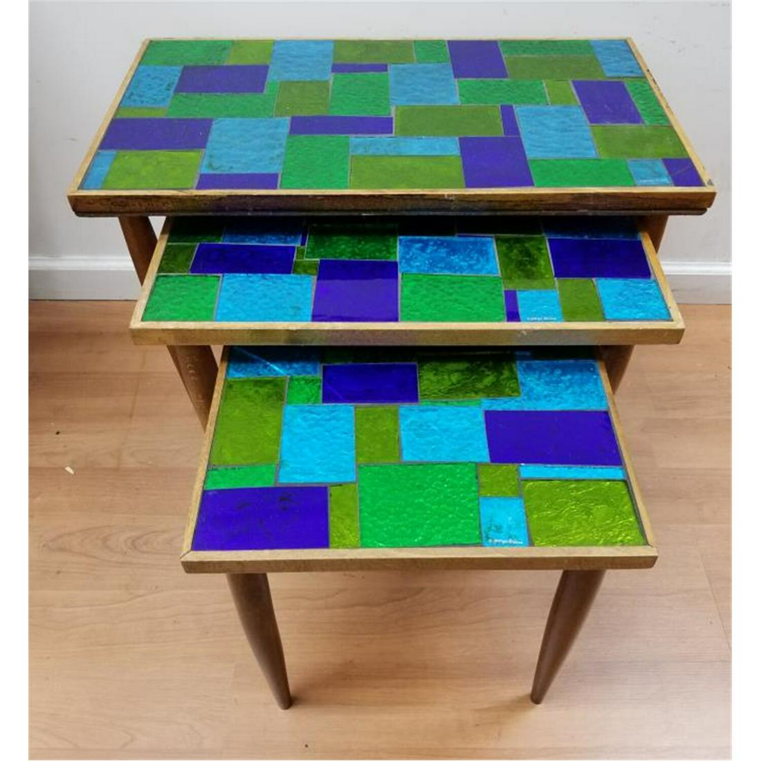 MCM Set of 3 Wood Side Tables, Georges Briard (1 of 5)