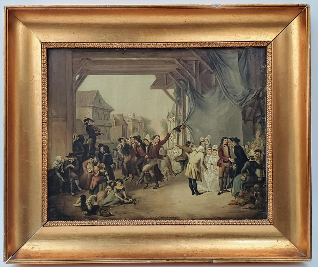 Antique Painting, Oil on Tin- Probably Dutch (1 of 5)
