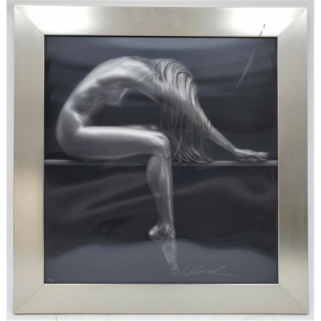 3-Dimensional Hologram Work of Art by Bill Mack: 3-Dimensional Hologram Work of Art by Bill Mack, American (b. 1949). "Nude". Signed and Numbered. Framed. Condition: Generally Good, with a Scratch on Top Right Corner. Dimensions: Sight- 25.5" x 23.5