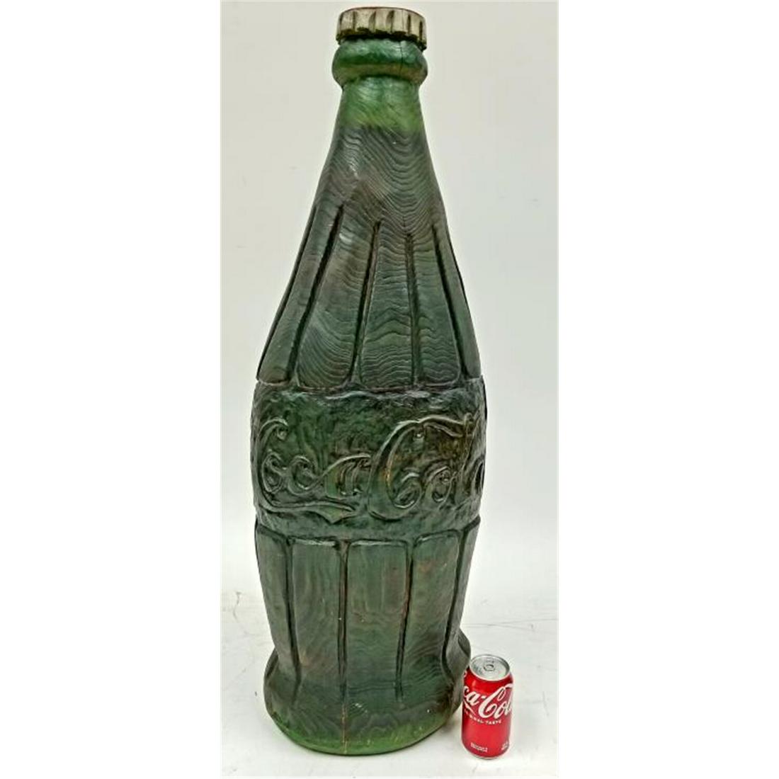 Monumental Realistic Coca Cola Carved Wood Bottle (1 of 3)