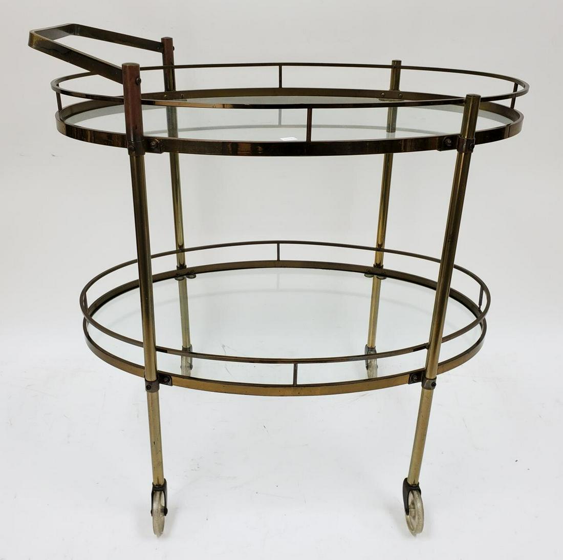 MCM Brass and Glass Bar Cart (1 of 2)