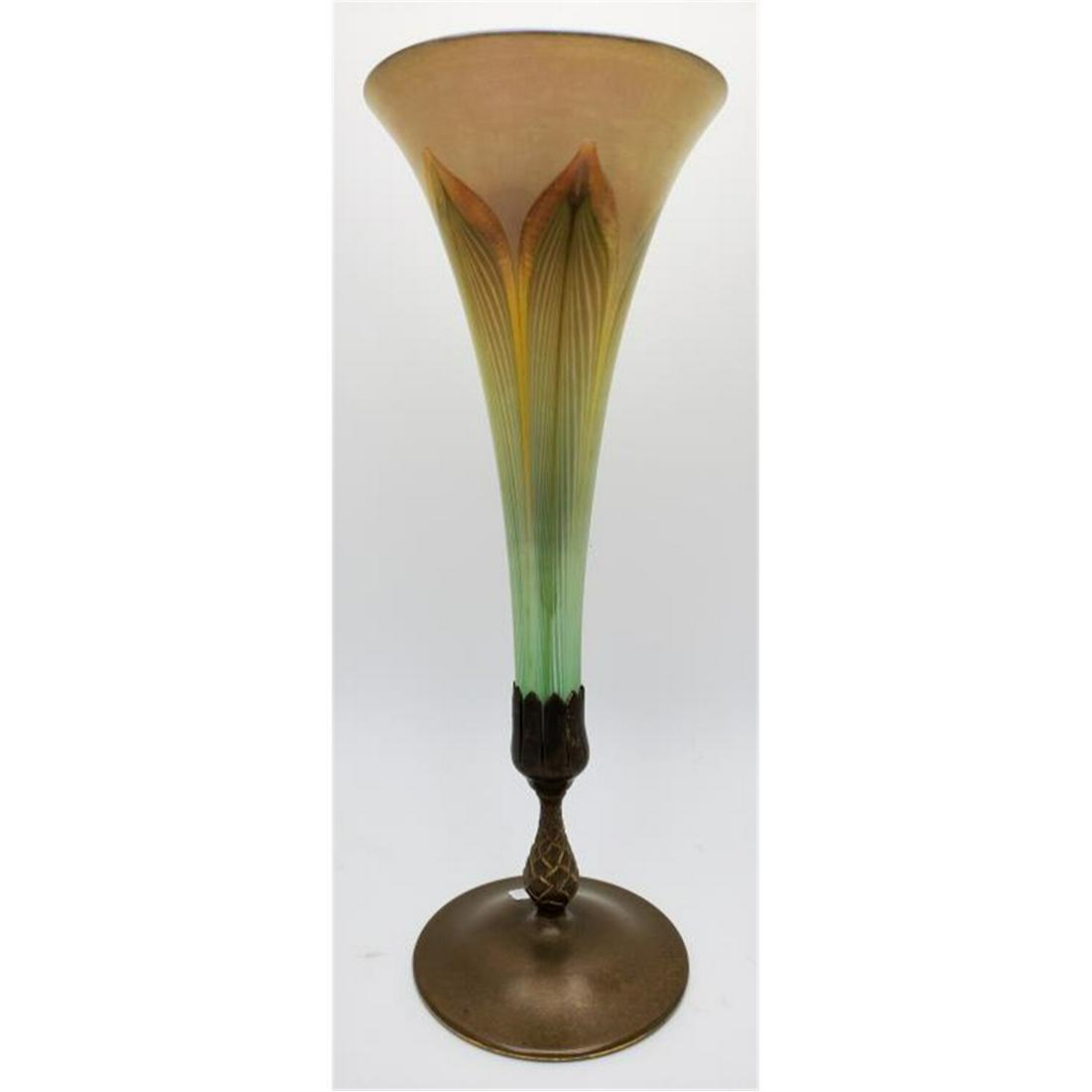 Tiffany Studios NY & L.C.T. Pulled Feather Vase (1 of 5)