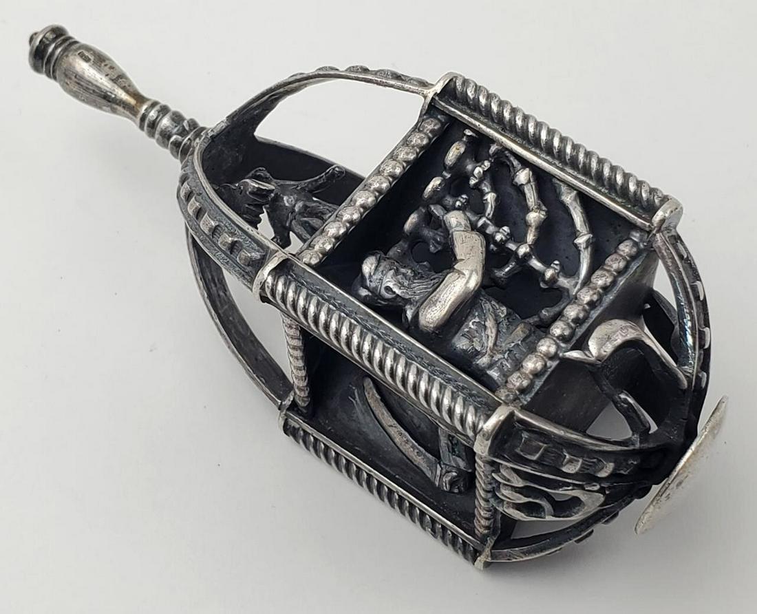 Rare Judaica Heavy Sterling Silver Figural Dreidel (1 of 6)