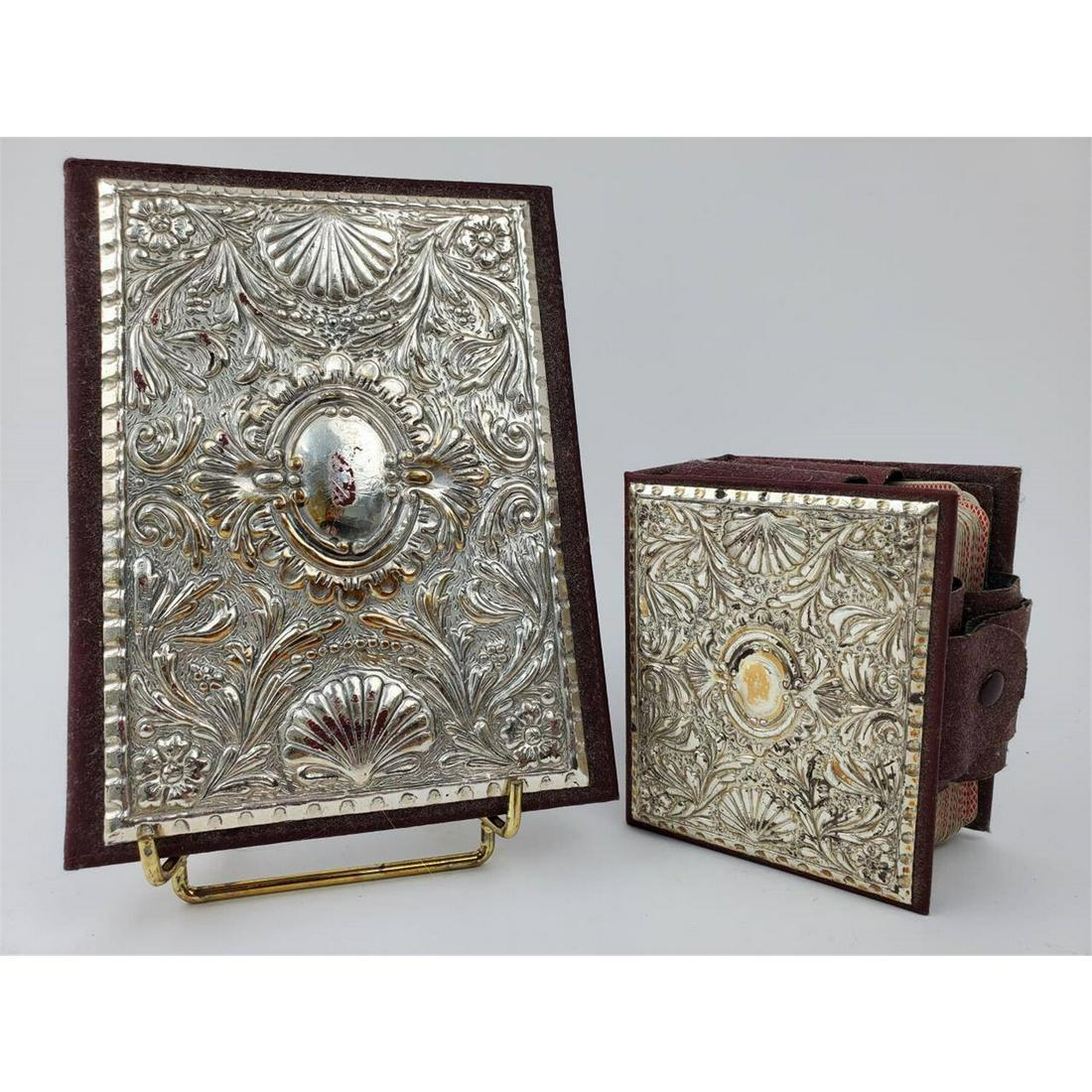 Sterling Silver, Leather Telephone Book & Card Cas (1 of 2)
