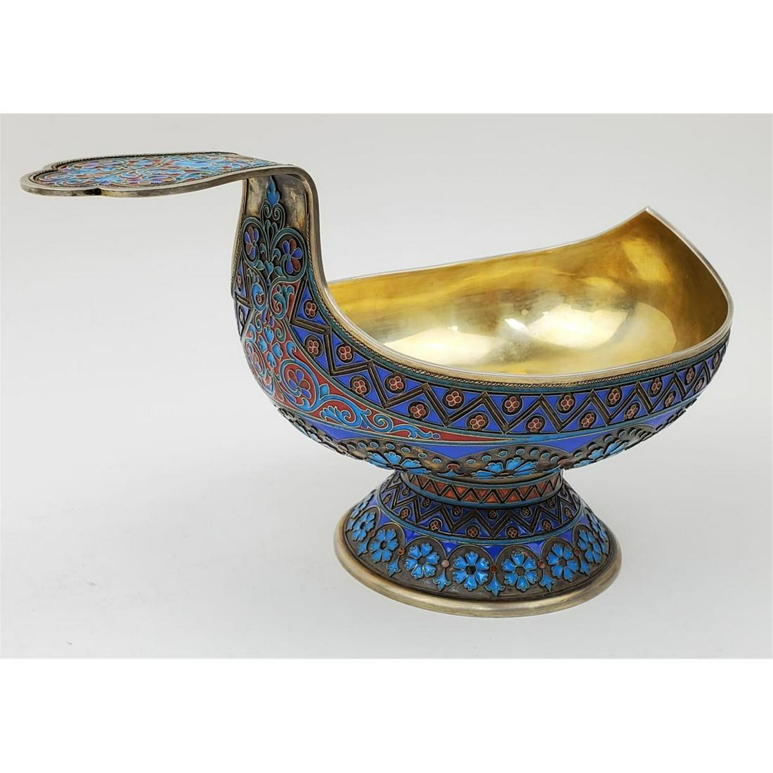 Russian Silver Enameled Kovsh (1 of 6)