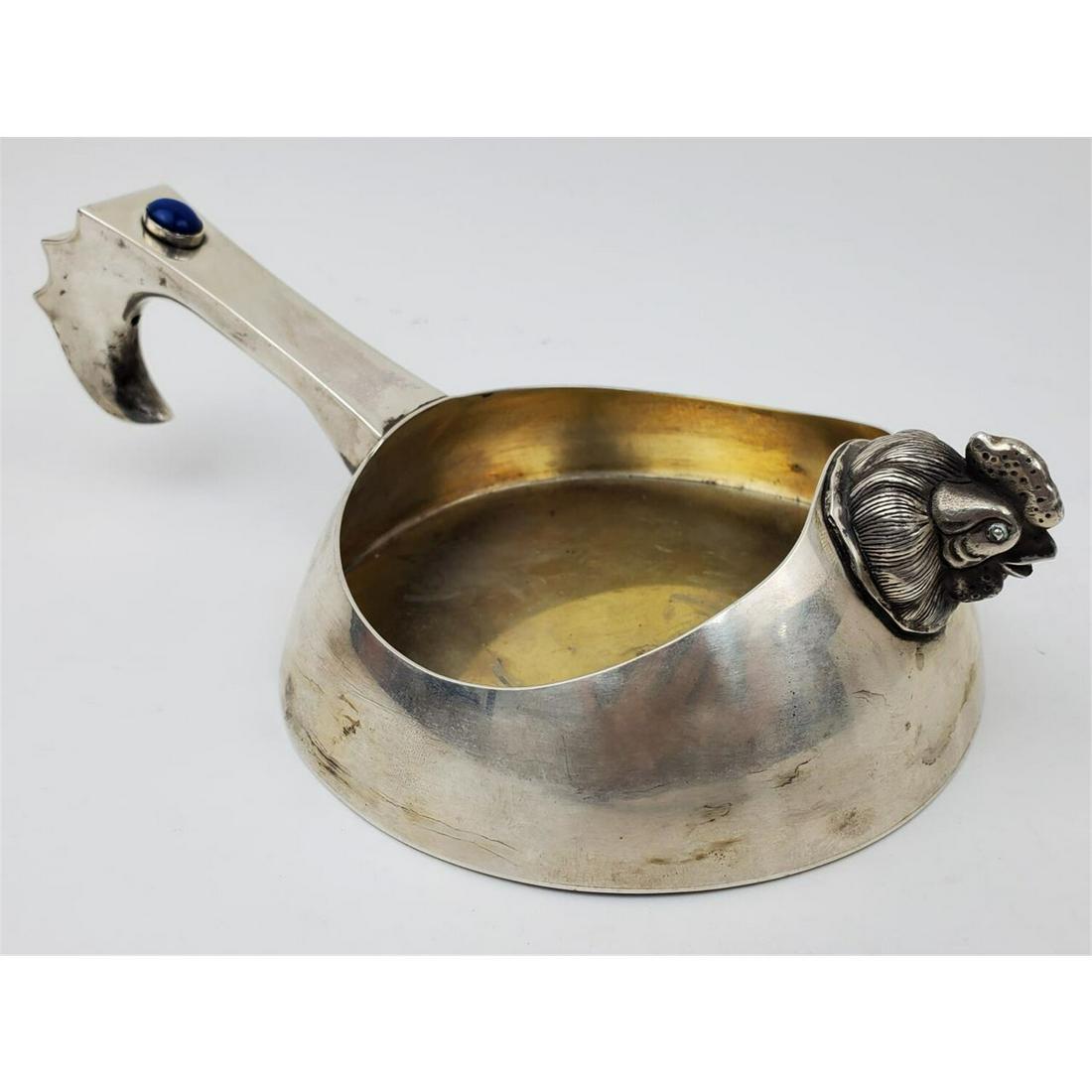 Russian Silver Kovsh with Chicken Head and Lapis (1 of 4)