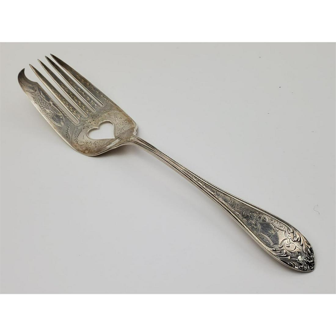 Monumental American Coin Silver Fish Serving Fork (1 of 5)