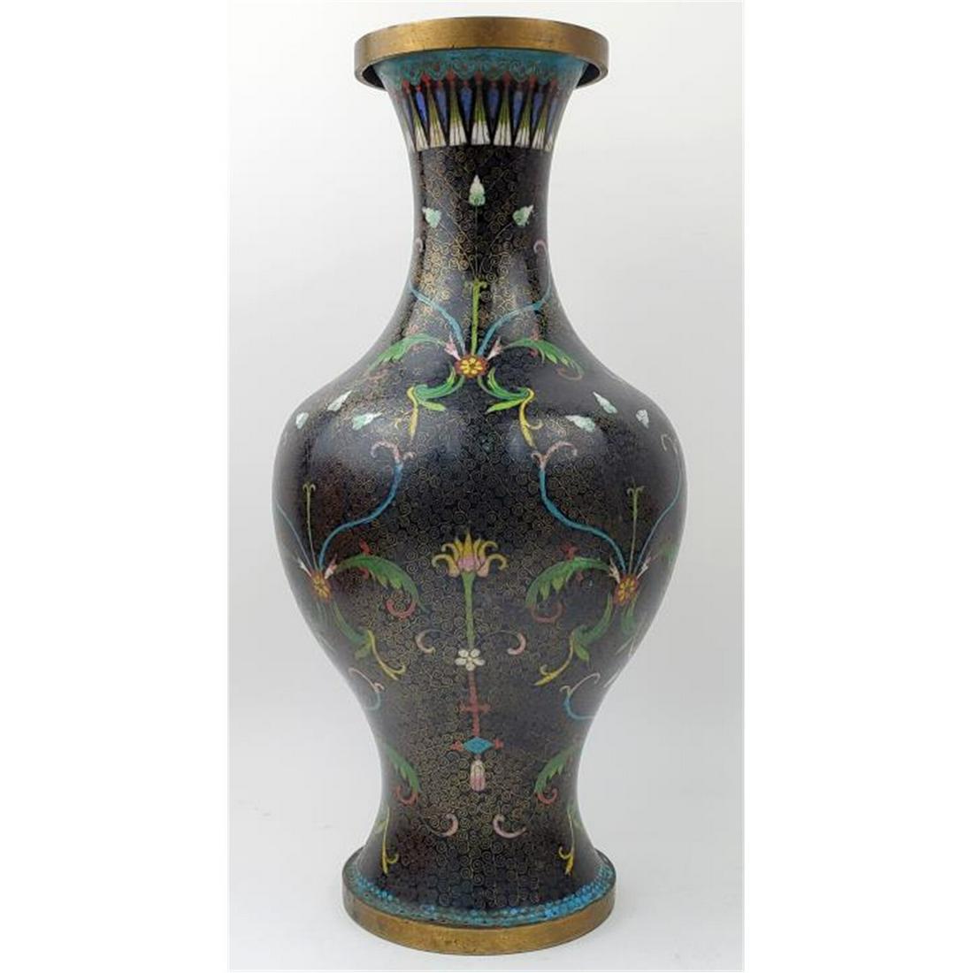 Large Vintage Chinese Cloisonne Enamel Vase (1 of 3)