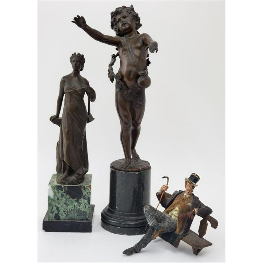 3 Antique Bronze Figures (1 of 5)