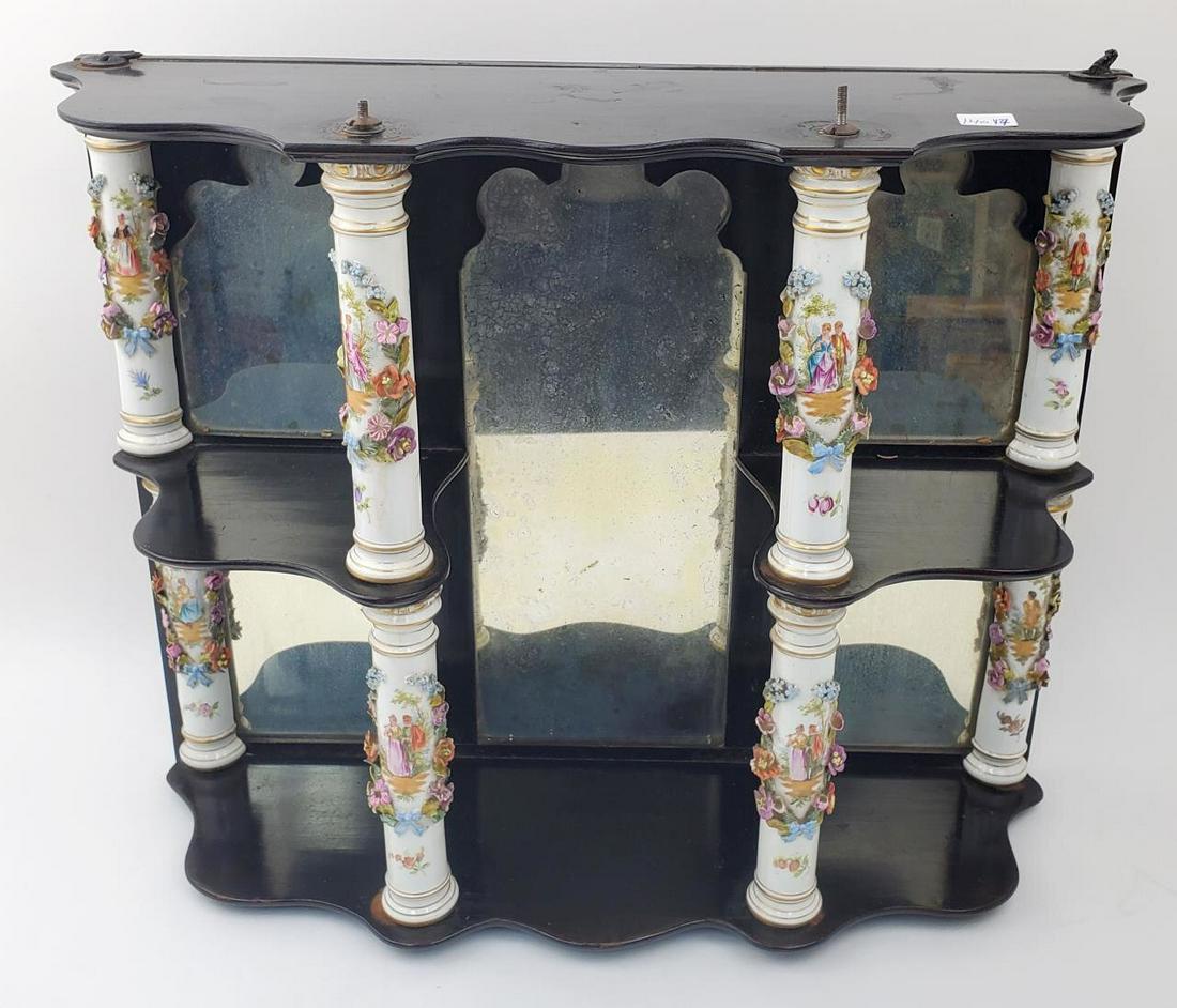 Antique Meissen Porcelain and Wood Wall Shelf (1 of 5)