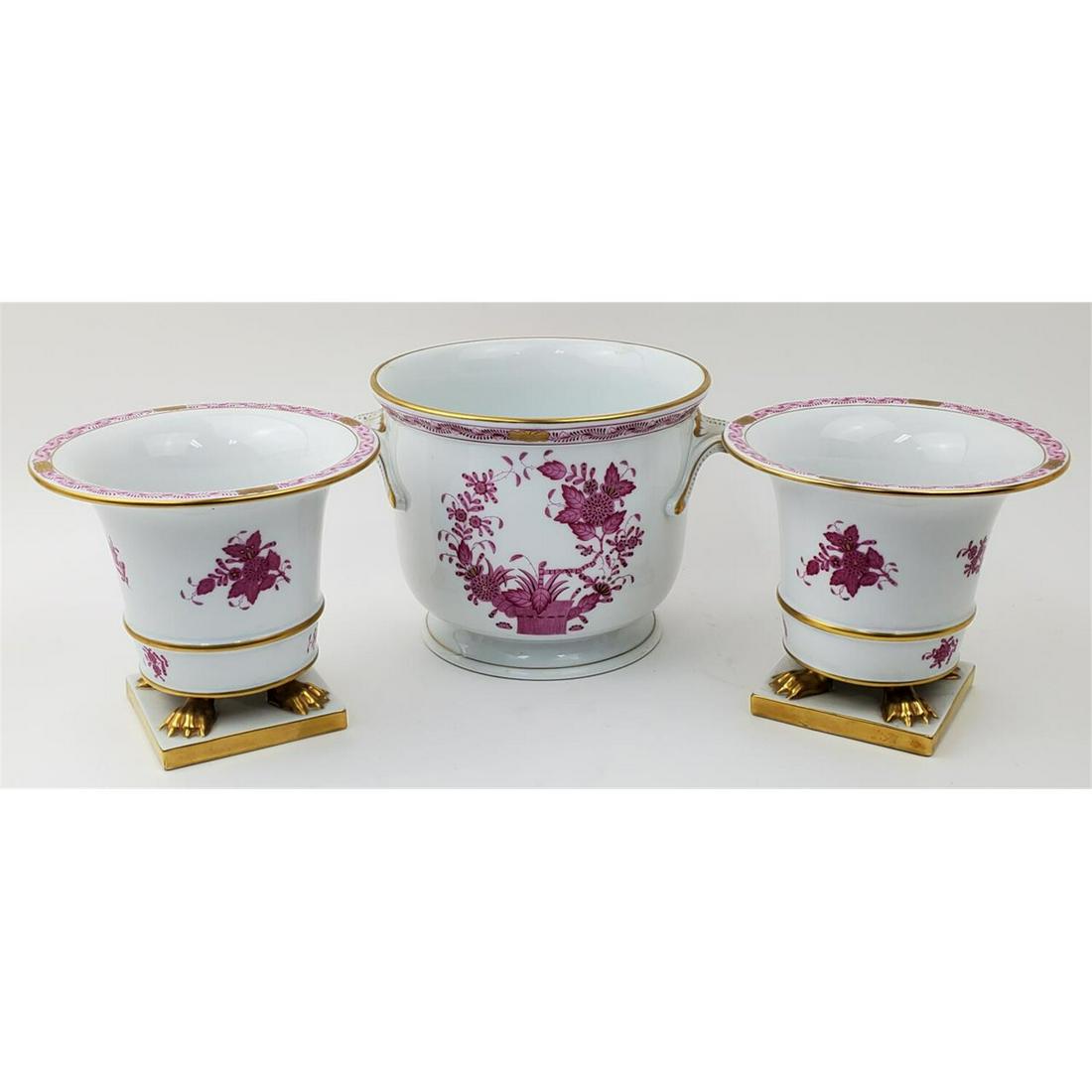 3 Herend Hungary Hand Painted Vases (1 of 4)