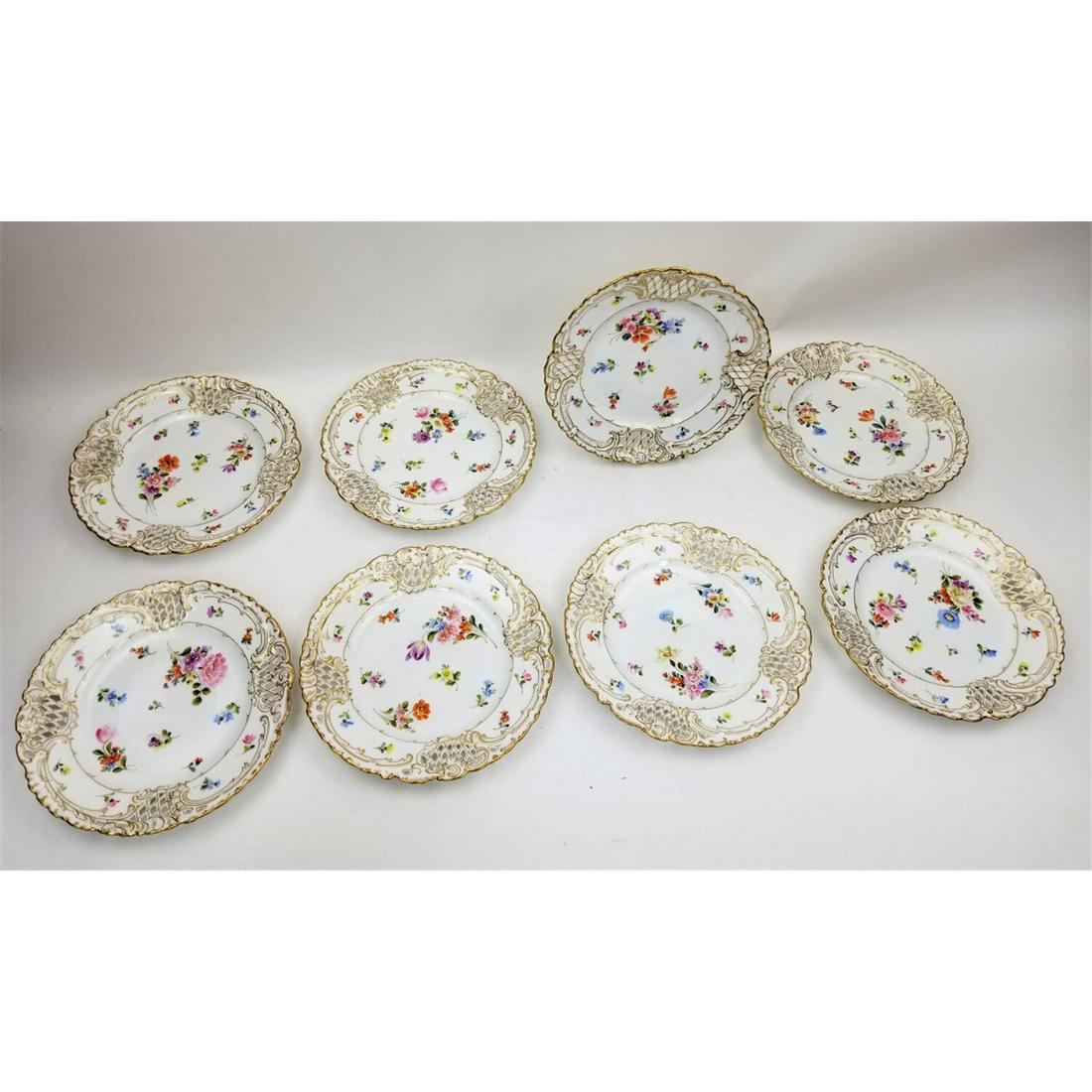 Set of 8 German Reticulated Porcelain Plates (1 of 4)